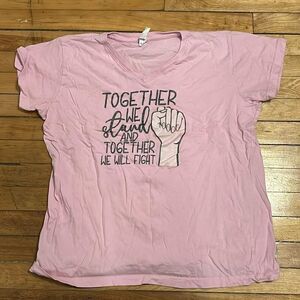 Live and Tell Ladies Pink Tshirt Together we Stand Together we fight size XL